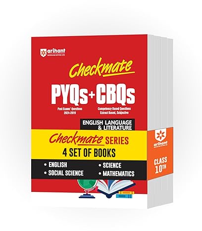 Checkmate Series for Class 10|PYQs and CBQs for Mathematics, Science, Social Science and English Language & Literature|Boards 2025 (Set of 4 Books)